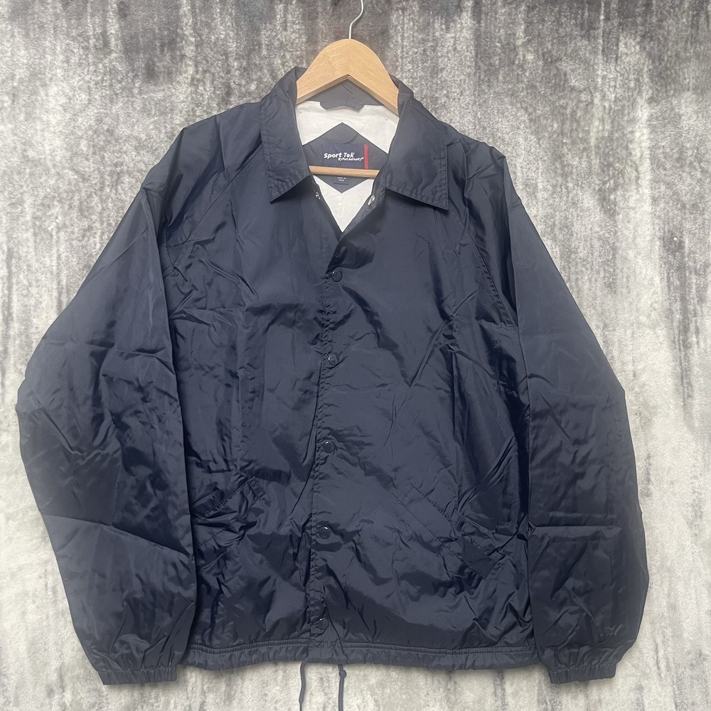 Sport Tek By Port Authority Snap Lined Windbreaker Men's Size Medium In Blue